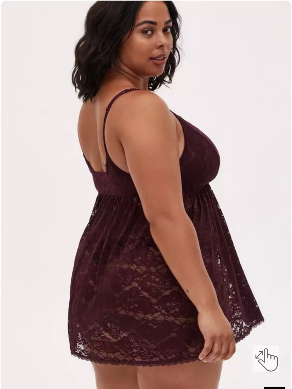 Torrid Simply Lace Burgundy Babydoll EUC